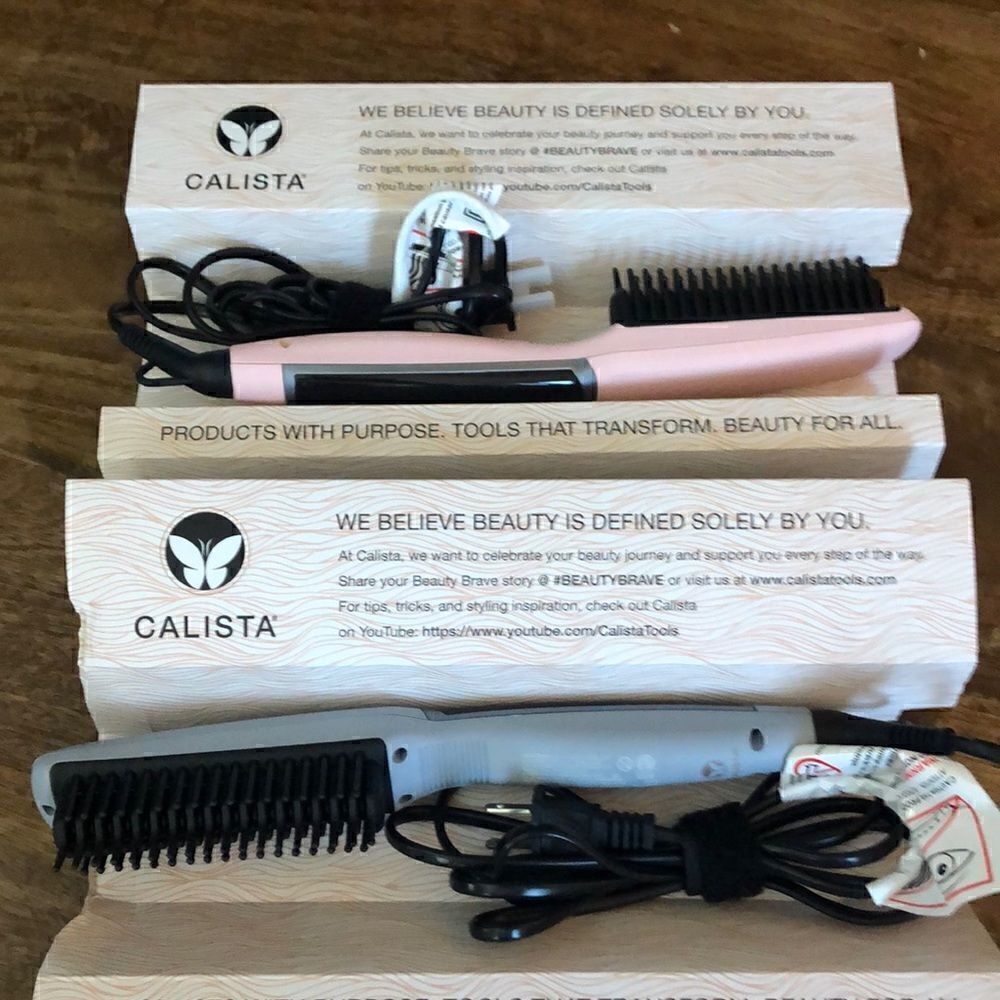 Calista TrianglPro Heated Detailer Hair Brush-River blue, light pink or zebra - Picture 4 of 7
